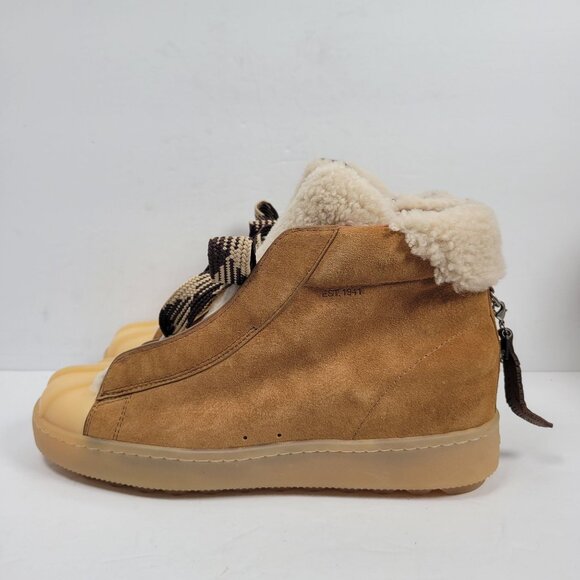 Coach Women's Camel High Top Shearling Suede Winter Boots G1501US Size 9.5B - Picture 2 of 11